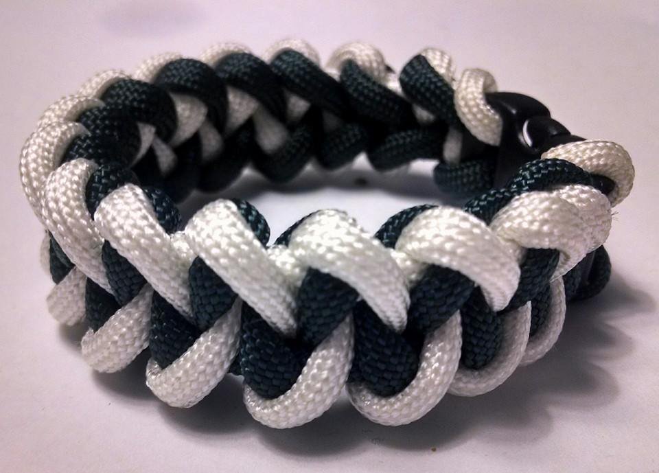Handcrafted paracord bracelet detail